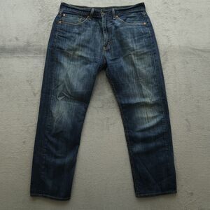 Levi's 505 Jeans Mens Fits 34x29(Size 34x30) Blue Regular Straight Stretch Denim